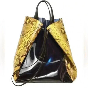 Jil Sander Yellow Python Tote Bag / Grey PVC  front
Spring 2012 Runway